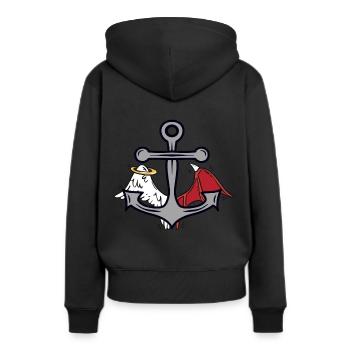 Anker Seefahrt Seemann okkult spirituell - Frauen Premium Bio Hoodie - Schwarz - Hinten - Julia (174cm)