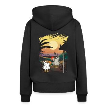 Mexiko Huhn Hühner Farm Geflügel Wilder Westen - Frauen Premium Bio Hoodie - Schwarz - Hinten - Julia (174cm)
