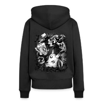 Halloween Rituel Horreur Minuit Satan Vaudou - Sweat à capuche Premium bio Femme - noir - Dos - Julia (174cm)
