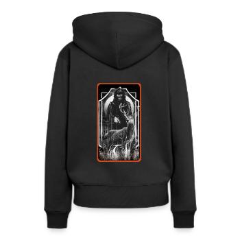 Cerf Forêt Fantômes Halloween Cerf - Sweat à capuche Premium bio Femme - noir - Dos - Julia (174cm)