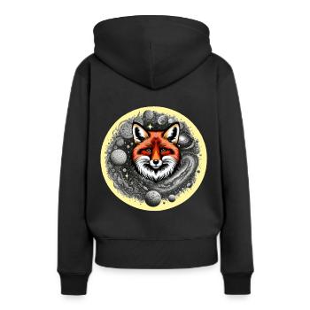 Renard Renards Planète Planète - Sweat à capuche Premium bio Femme - noir - Dos - Julia (174cm)