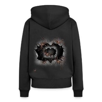 Araignées d’Halloween Araignées araignées Phobie Panique - Sweat à capuche Premium bio Femme - noir - Dos - Julia (174cm)