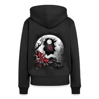 Drache Drachen Fabelwesen Fabel Märchen - Frauen Premium Bio Hoodie - Schwarz - Hinten - Julia (174cm)