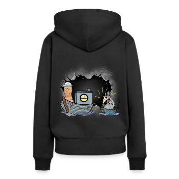 Bateau d’aventure Médiéval Peste Rat Peste Voyage - Sweat à capuche Premium bio Femme - noir - Dos - Julia (174cm)