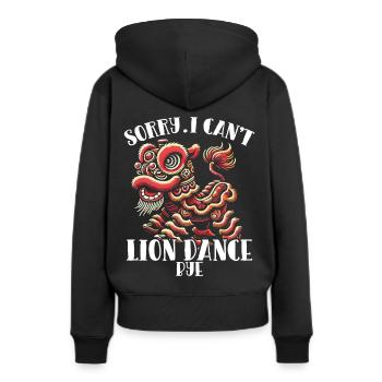 Lion Dance Chinesisches Neujahr Löwentanz - Frauen Premium Bio Hoodie - Schwarz - Hinten - Julia (174cm)