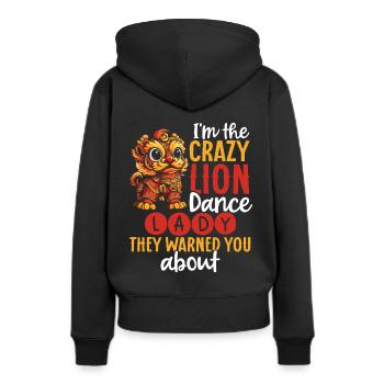 Lion Dance Chinesisches Neujahr Löwentanz - Frauen Premium Bio Hoodie - Schwarz - Hinten - Julia (174cm)