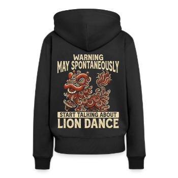 Lion Dance Chinesisches Neujahr Löwentanz - Frauen Premium Bio Hoodie - Schwarz - Hinten - Julia (174cm)