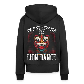Lion Dance Chinesisches Neujahr Löwentanz - Frauen Premium Bio Hoodie - Schwarz - Hinten - Julia (174cm)