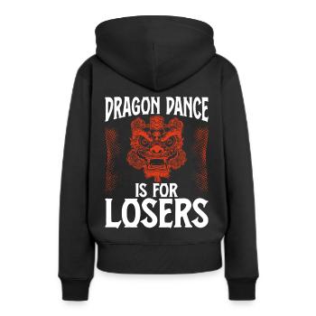 Lion Dance Chinesisches Neujahr Löwentanz - Frauen Premium Bio Hoodie - Schwarz - Hinten - Julia (174cm)