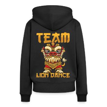 Lion Dance Chinesisches Neujahr Löwentanz - Frauen Premium Bio Hoodie - Schwarz - Hinten - Julia (174cm)