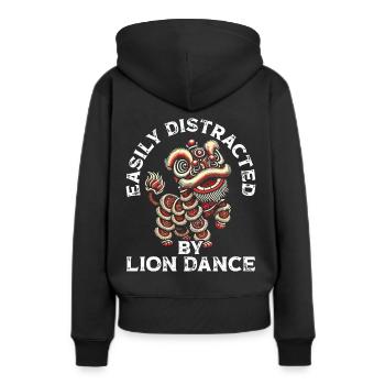 Lion Dance Chinesisches Neujahr Löwentanz - Frauen Premium Bio Hoodie - Schwarz - Hinten - Julia (174cm)