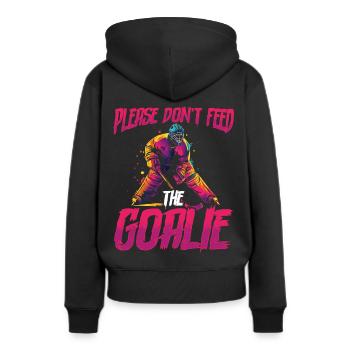 Gardien de but de hockey sur glace Gardien de but de hockey sur glace - Sweat à capuche Premium bio Femme - noir - Dos - Julia (174cm)