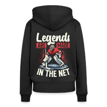 Gardien de but de hockey sur glace Gardien de but de hockey sur glace - Sweat à capuche Premium bio Femme - noir - Dos - Julia (174cm)