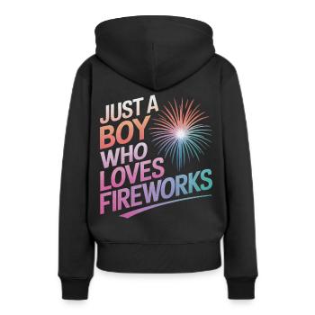 Pyrotechnie Feux d’artifice Pyrotechnie - Sweat à capuche Premium bio Femme - noir - Dos - Julia (174cm)