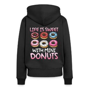 Donuts Donut - Frauen Premium Bio Hoodie - Schwarz - Hinten - Julia (174cm)
