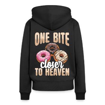 Donuts Donut - Frauen Premium Bio Hoodie - Schwarz - Hinten - Julia (174cm)