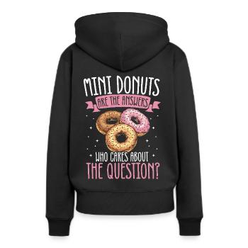 Donuts Donut - Frauen Premium Bio Hoodie - Schwarz - Hinten - Julia (174cm)
