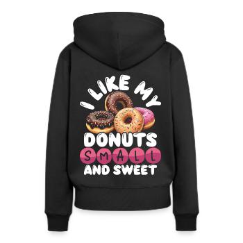 Donuts Donut - Frauen Premium Bio Hoodie - Schwarz - Hinten - Julia (174cm)