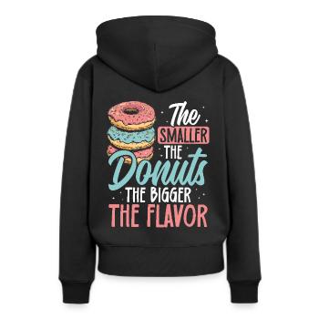 Donuts Donut - Frauen Premium Bio Hoodie - Schwarz - Hinten - Julia (174cm)
