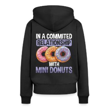 Donuts Donut - Frauen Premium Bio Hoodie - Schwarz - Hinten - Julia (174cm)