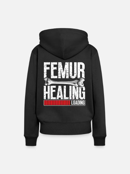 Gebrochener Oberschenkelknochen Gebrochenes Bein - Frauen Premium Bio Hoodie - Schwarz