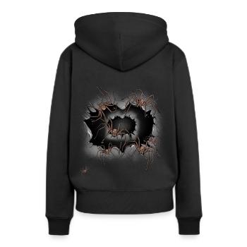 Halloween Araignées Animaux Araignée Phobie Panique - Sweat à capuche Premium bio Femme - noir - Dos - Julia (174cm)