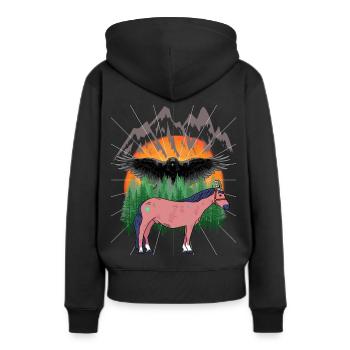 Chamanes Cheval Chevaux - Sweat à capuche Premium bio Femme - noir - Dos - Julia (174cm)