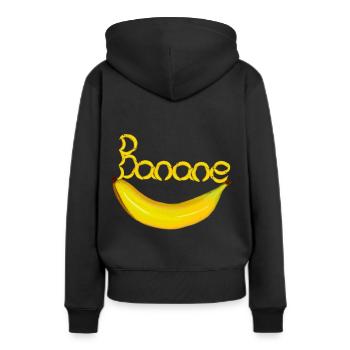 Banane Fruit Fruit Banane Banane - Sweat à capuche Premium bio Femme - noir - Dos - Julia (174cm)