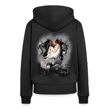 mystique conte de fées conte de fées personnage fille fée elfe - Sweat à capuche Premium bio Femme - noir - Dos - Julia (174cm)