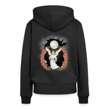 Ange Céleste Spirituel Ange Protecteur Ange Gardien - Sweat à capuche Premium bio Femme - noir - Dos - Julia (174cm)