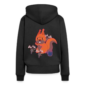 Printemps Écureuil Perce-Neige Enfants - Sweat à capuche Premium bio Femme - noir - Dos - Julia (174cm)