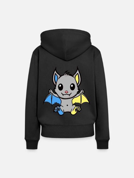 Halloween Fledermaus Fledermäuse Kind Kinder - Frauen Premium Bio Hoodie - Schwarz