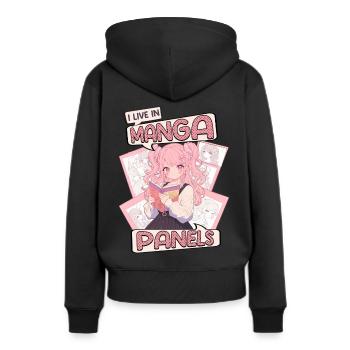 Manga Livres Amateurs de manga - Sweat à capuche Premium bio Femme - noir - Dos - Julia (174cm)