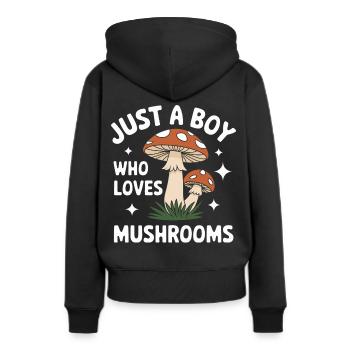 Champignons Champignons Champignon Champignon - Sweat à capuche Premium bio Femme - noir - Dos - Julia (174cm)