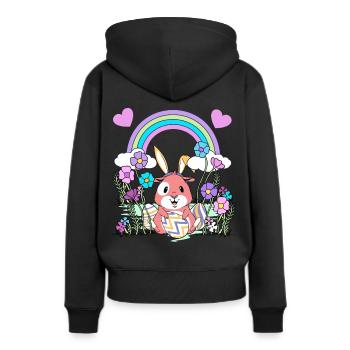 Pâques - Sweat à capuche Premium bio Femme - noir - Dos - Julia (174cm)