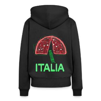 Italia Pizza Pise - Sweat à capuche Premium bio Femme - noir - Dos - Julia (174cm)
