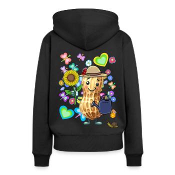 Erdnuss Erdnüsse Frühling Sommer Nuss Erdnüsse - Frauen Premium Bio Hoodie - Schwarz - Hinten - Julia (174cm)