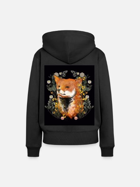Fuchs Füchse Füchsin - Frauen Premium Bio Hoodie - Schwarz