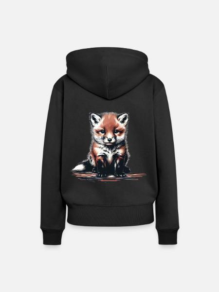 Fuchs Füchse Füchsin - Frauen Premium Bio Hoodie - Schwarz