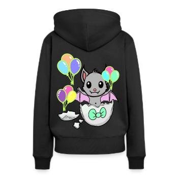 Chauve-souris Bébé Naissance Enfants Coquille d’oeuf - Sweat à capuche Premium bio Femme - noir - Dos - Julia (174cm)
