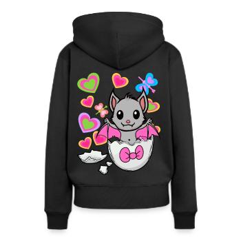 Fledermaus Eierschale Geburt Ei Kinder Kind - Frauen Premium Bio Hoodie - Schwarz - Hinten - Julia (174cm)