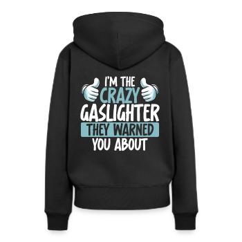 Allume-gaz - Sweat à capuche Premium bio Femme - noir - Dos - Julia (174cm)