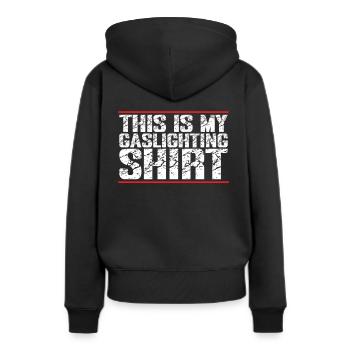 Allume-gaz - Sweat à capuche Premium bio Femme - noir - Dos - Julia (174cm)