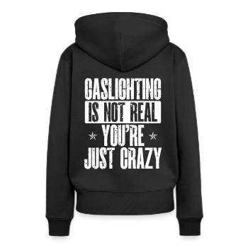 Allume-gaz - Sweat à capuche Premium bio Femme - noir - Dos - Julia (174cm)