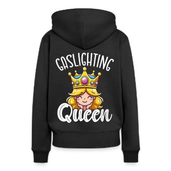 Allume-gaz - Sweat à capuche Premium bio Femme - noir - Dos - Julia (174cm)