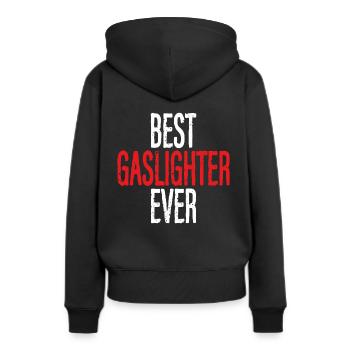 Allume-gaz - Sweat à capuche Premium bio Femme - noir - Dos - Julia (174cm)