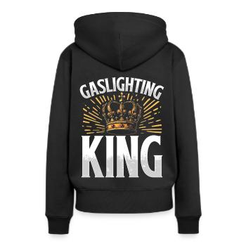 Allume-gaz - Sweat à capuche Premium bio Femme - noir - Dos - Julia (174cm)