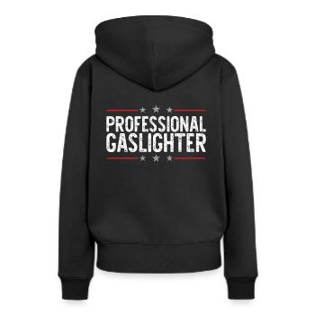Allume-gaz - Sweat à capuche Premium bio Femme - noir - Dos - Julia (174cm)