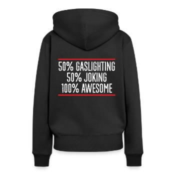 Allume-gaz - Sweat à capuche Premium bio Femme - noir - Dos - Julia (174cm)