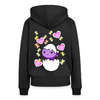 Dragon Pâques Oeuf Oeuf Coquille Dragon Enfant Bébé - Sweat à capuche Premium bio Femme - noir - Dos - Julia (174cm)